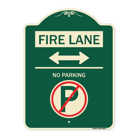 Signmission Fire Lane No Parking Heavy-Gauge Aluminum Architectural Sign, 24" x 18", G-1824-24013 A-DES-G-1824-24013